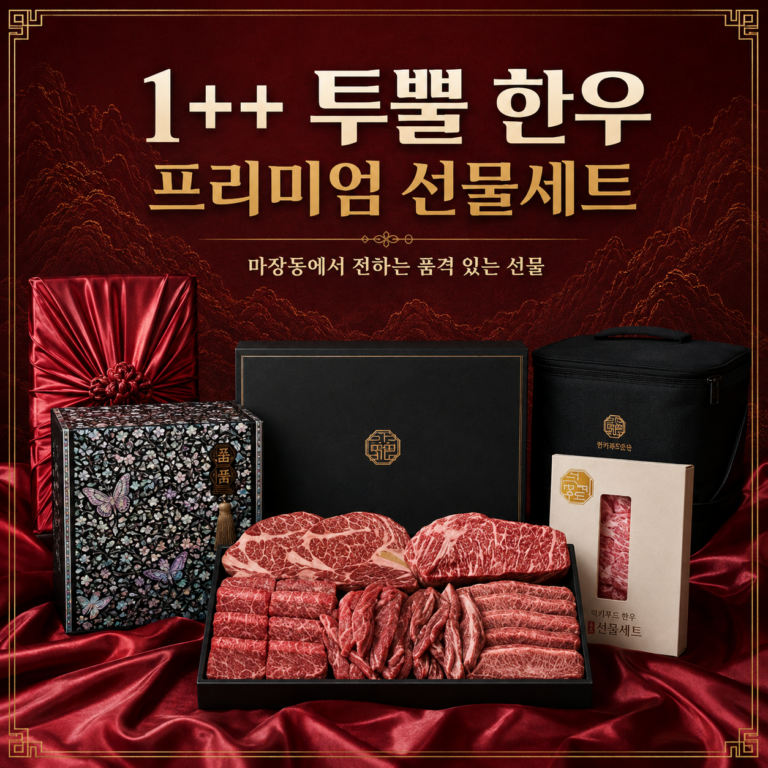 마장동 1++ 한우 선물세트 소고기 구이용 프리미엄 추석 명절 선물 럭키푸드-마장동-1++한우