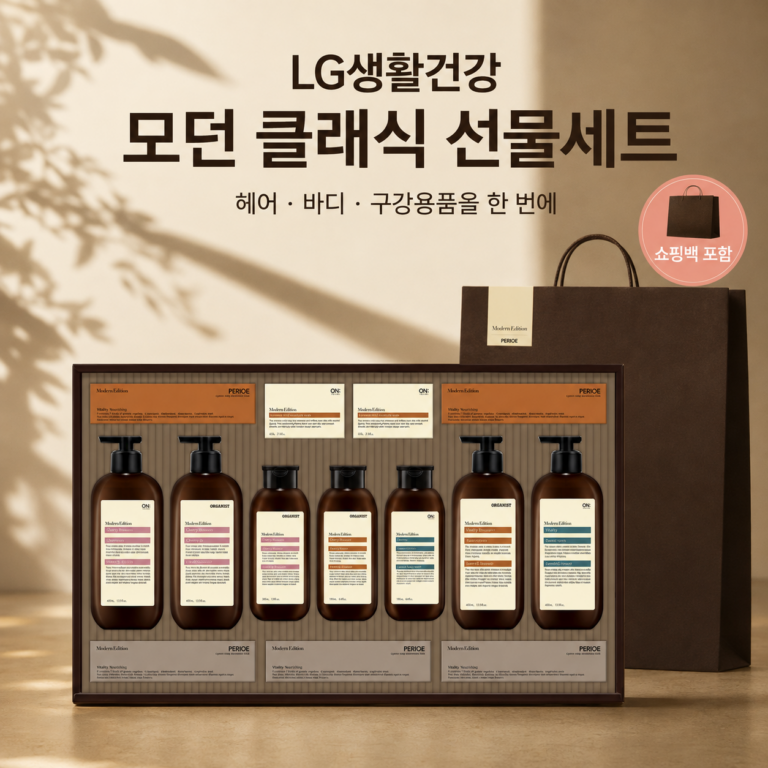 LG생활건강 정성담은 모던 클래식 생활용품 선물세트 쇼핑백 포함